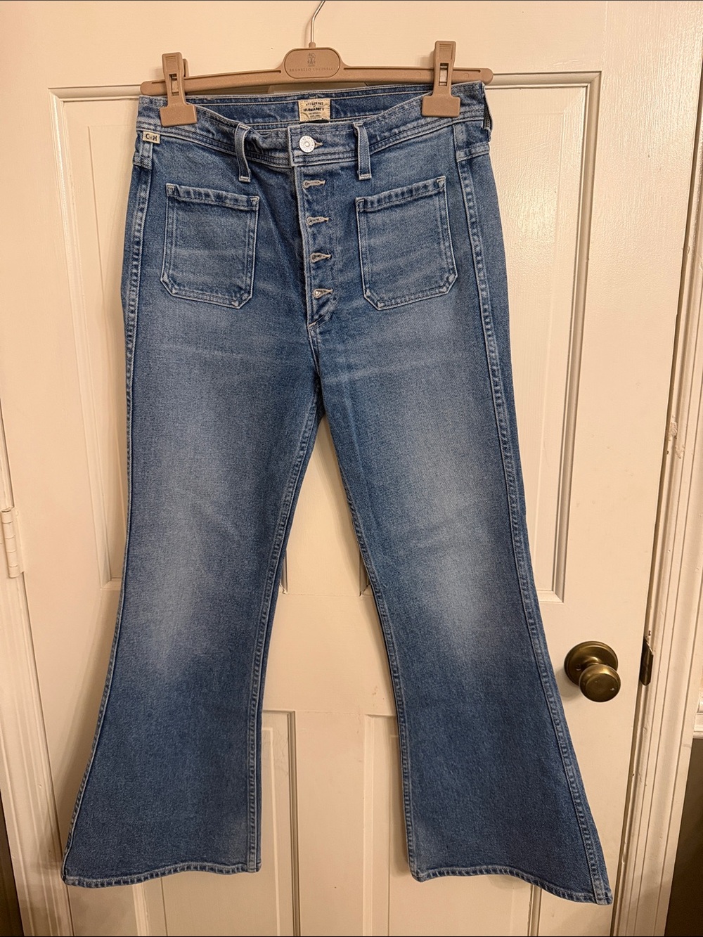 Citizens of Humanity High-Rise Button-Fly Women's Flare Jeans - Blue size 28